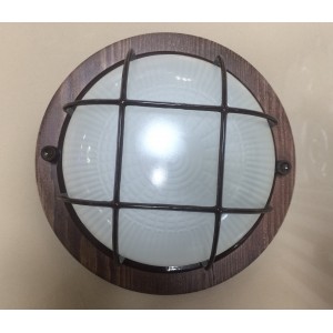60 01 16 Termo Светильник малый для бани/сауны круглый с решеткой, IP54 100W 1xE27, цвет венге, рабочая темперара до +130С